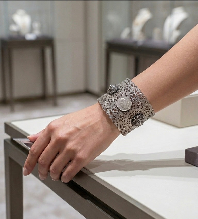 The Vintage-Style Filigree Cuff Bracelet