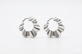 Retro-Chic Rippled Flower Hoops