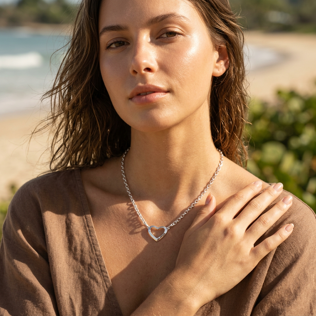 Heart-shaped pendant necklace 