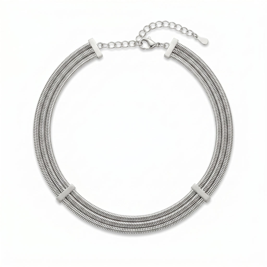 Aria Multi-Strand Snake Chain Choker