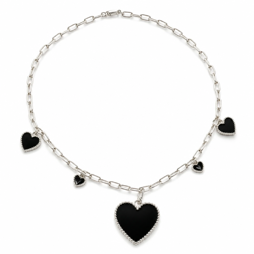 Noir Love Charm Necklace