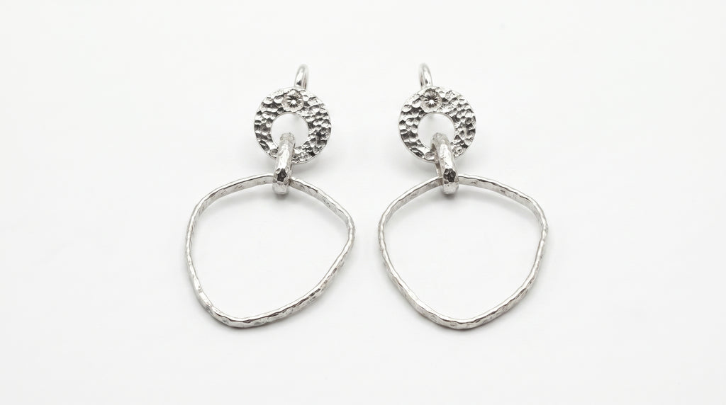 The Raw Texture Geometric Drop Earrings