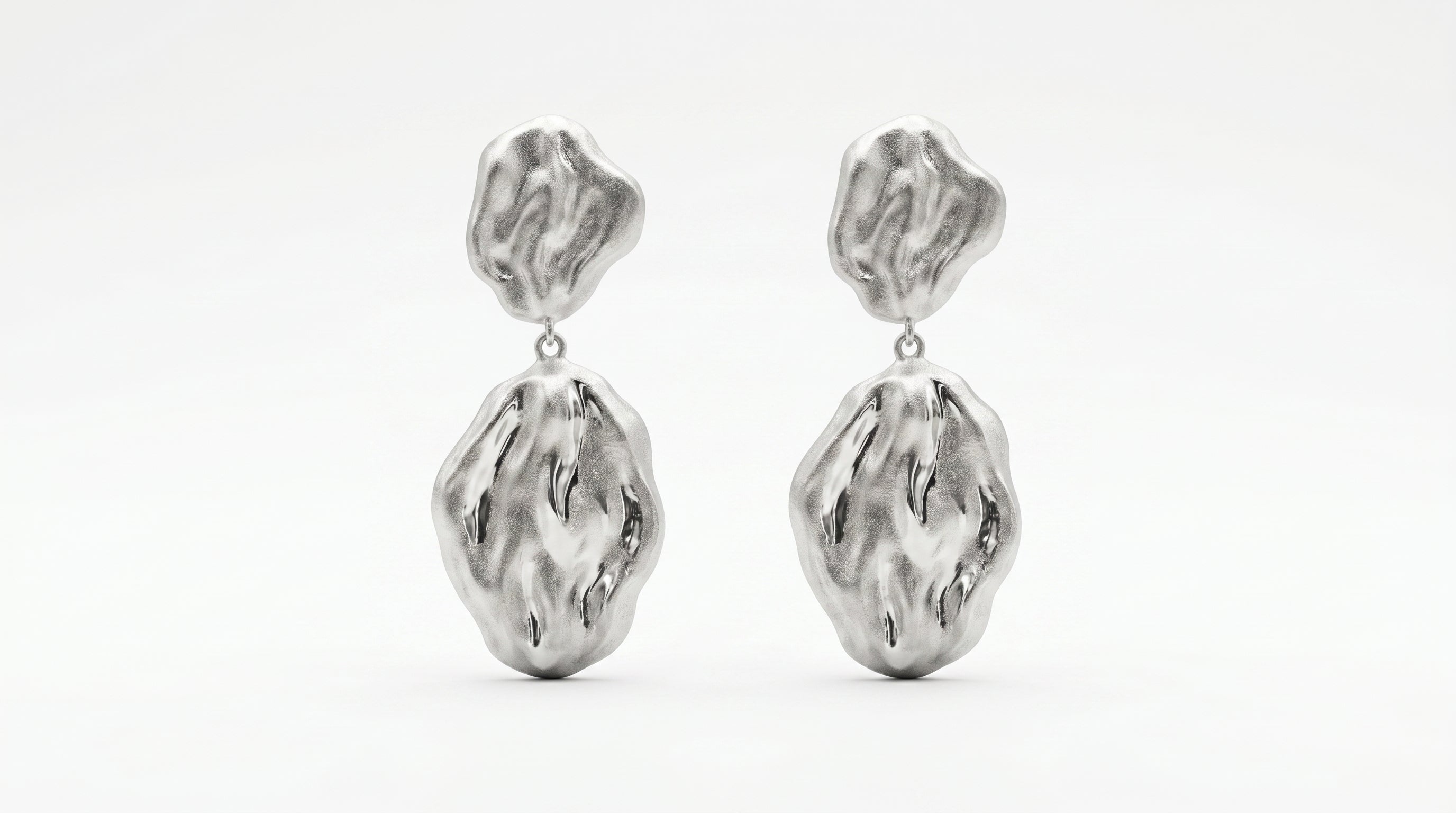 Ocean Ripple Matte Silver Drops