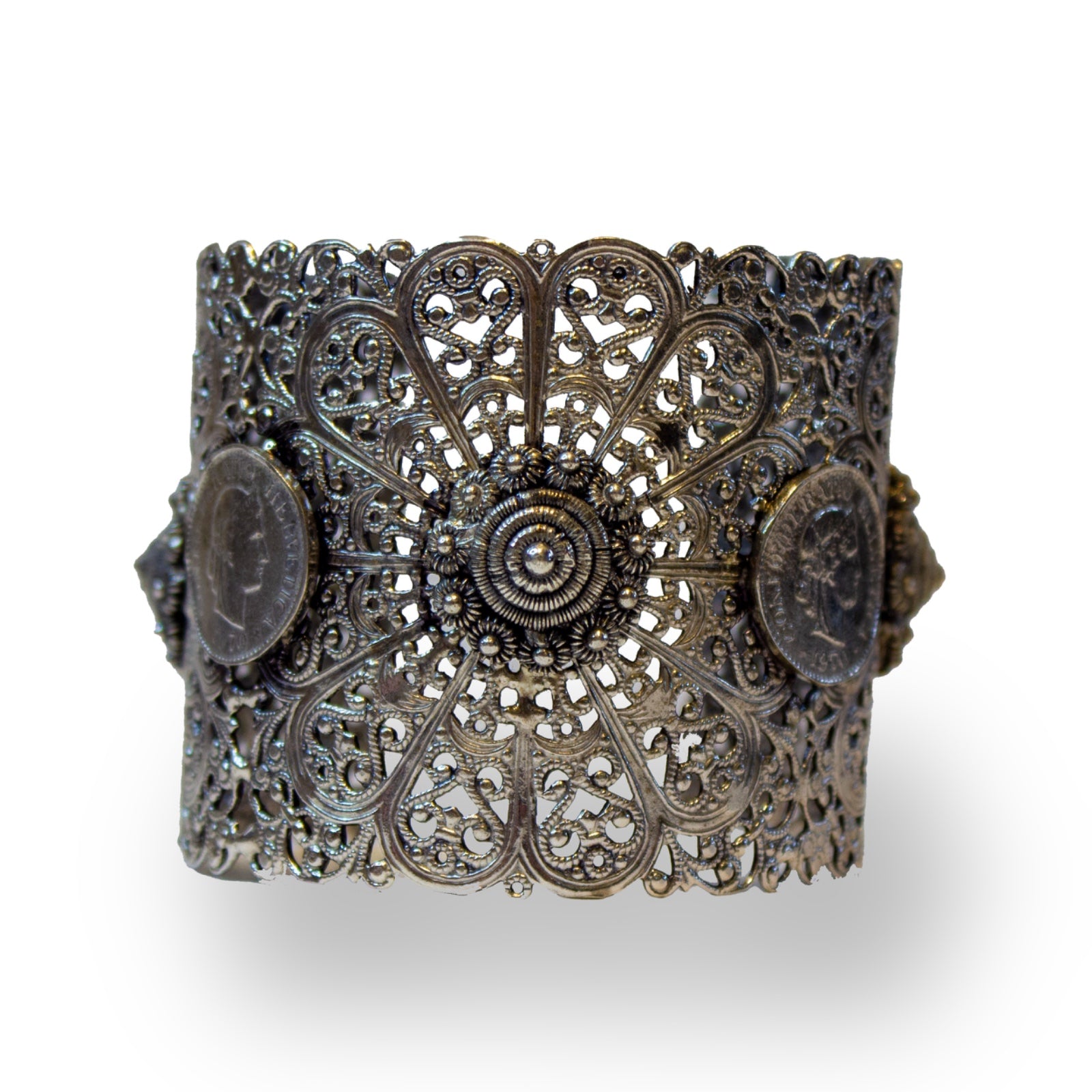 Vintage Filigree Statement Cuff Bracelet