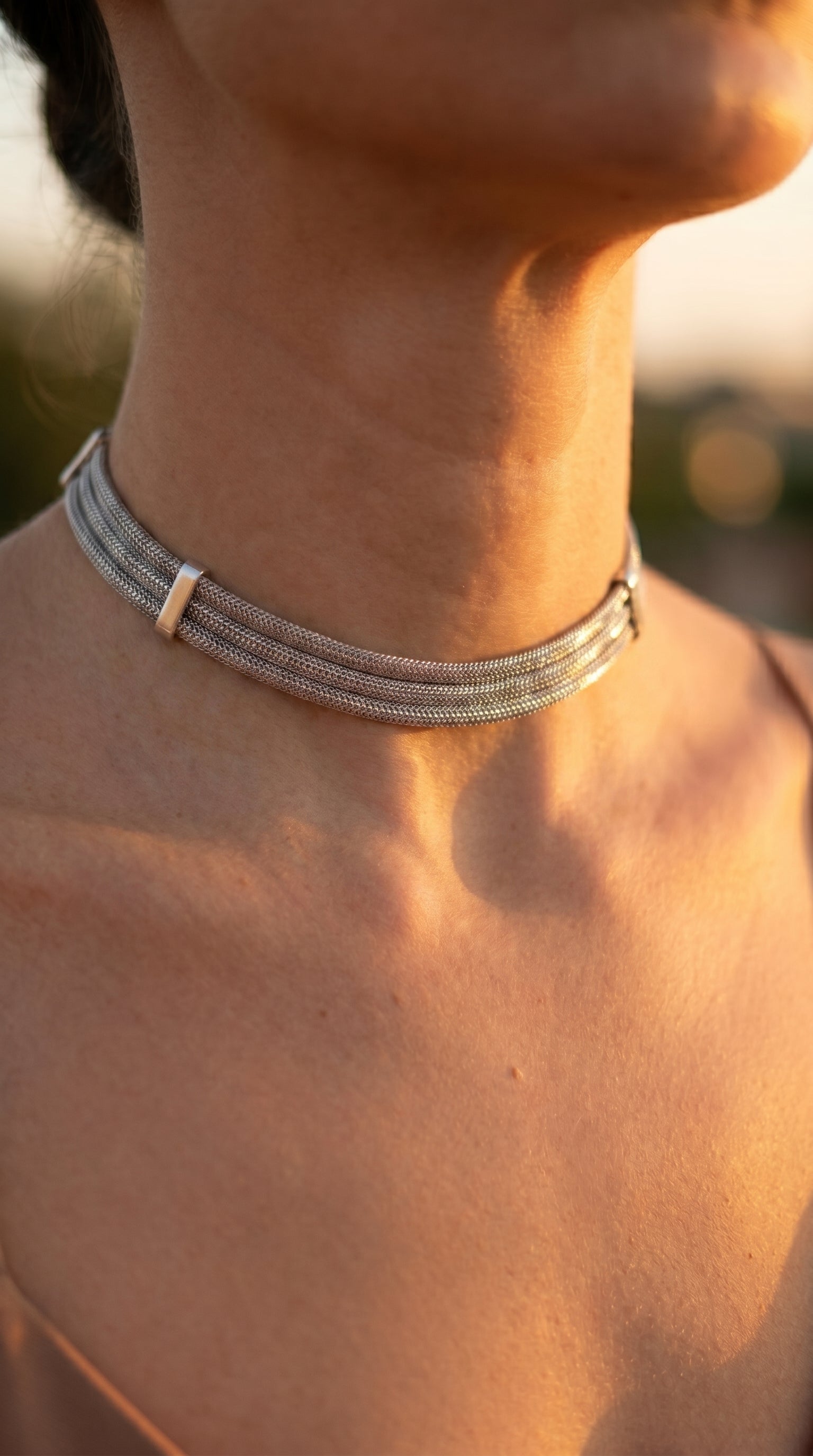 Aria Multi-Strand Snake Chain Choker