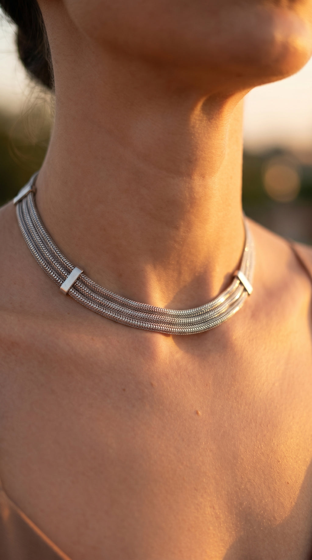 Aria Multi-Strand Snake Chain Choker
