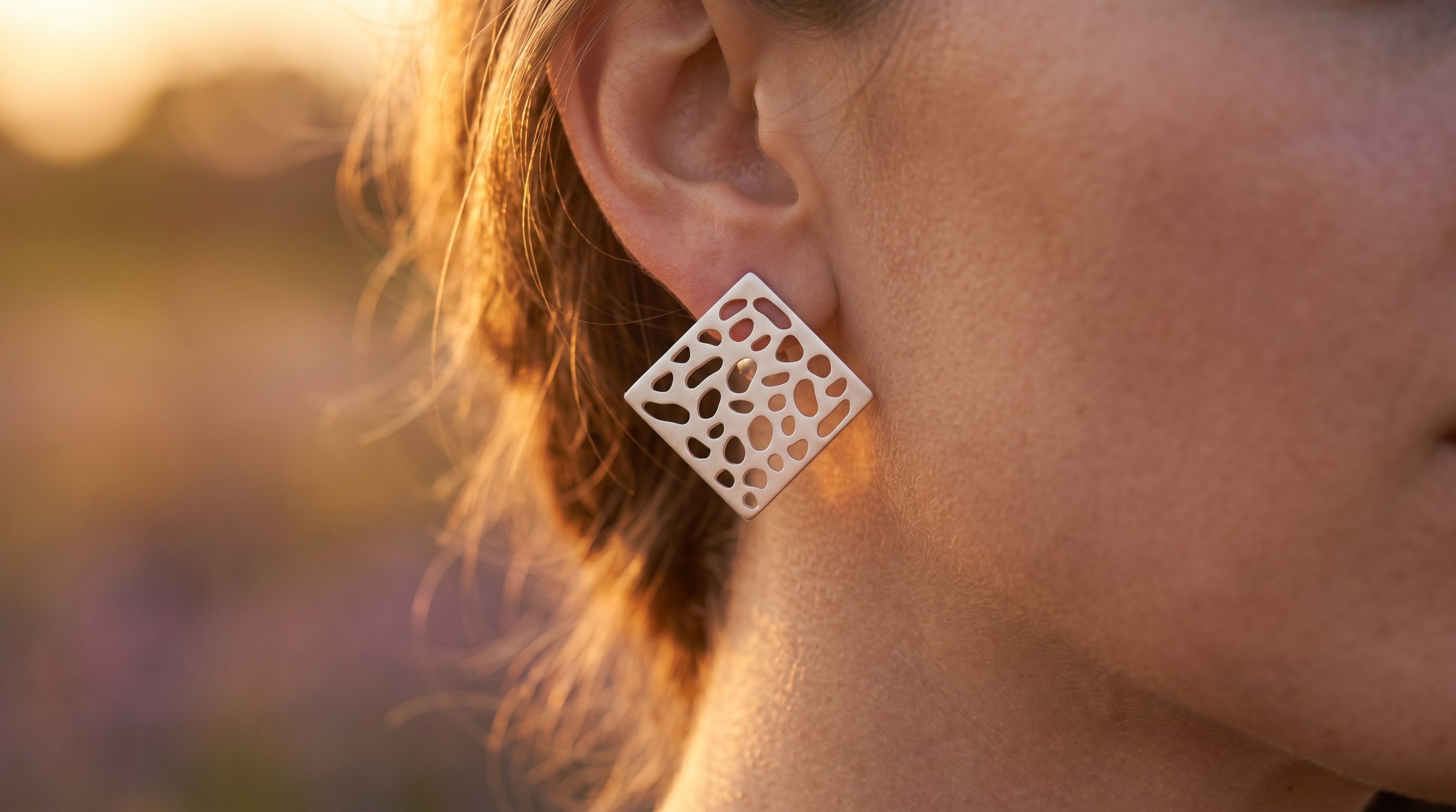 The Matte Silver Geometric statement Earrings