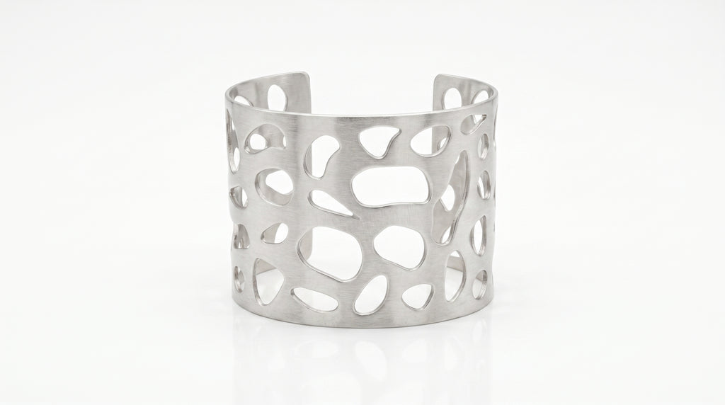 The Matte Silver Geometric statement bangel