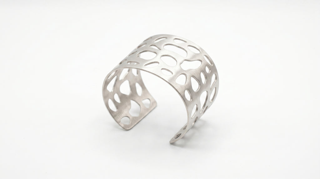 The Matte Silver Geometric statement bangel