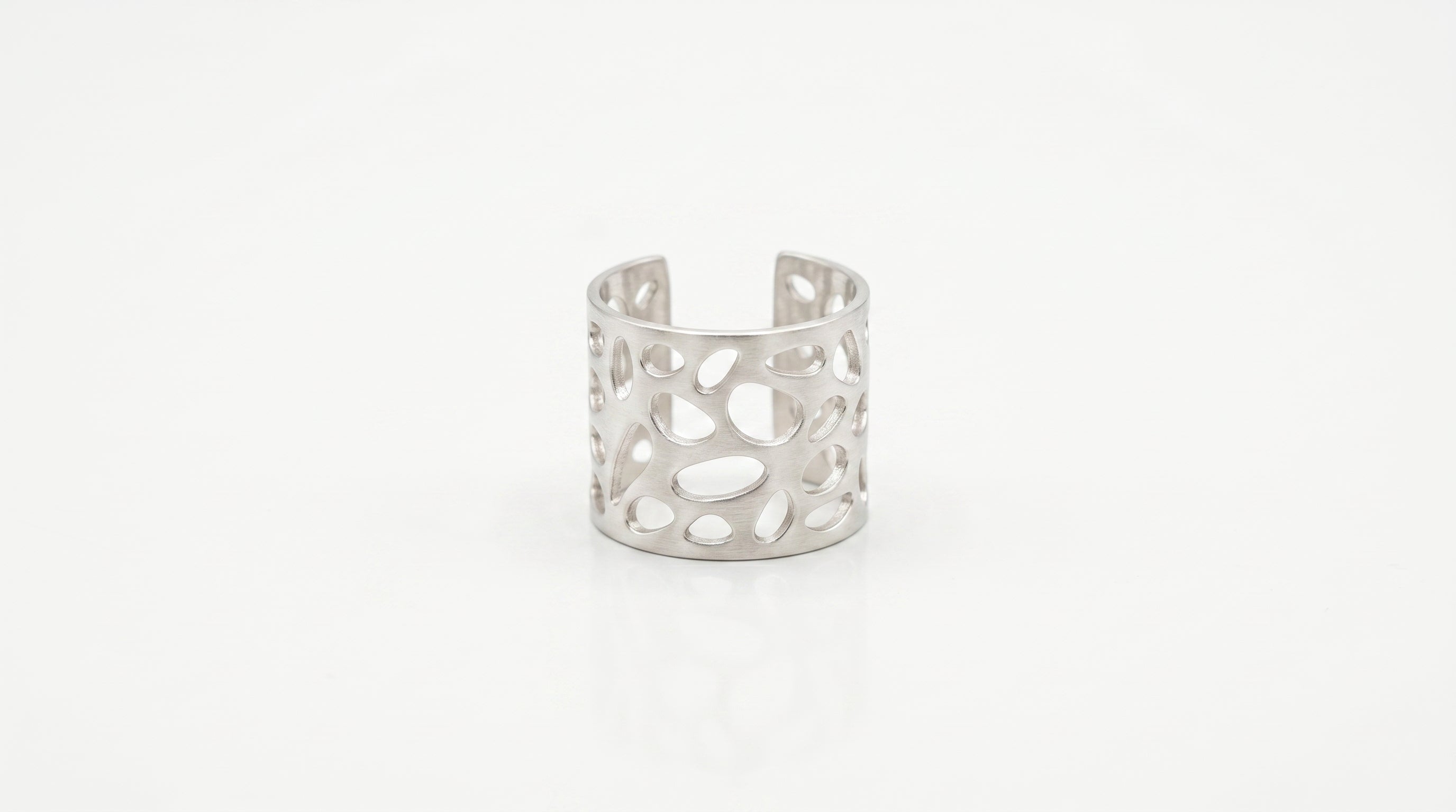 The Matte Silver Geometric Statement Ring