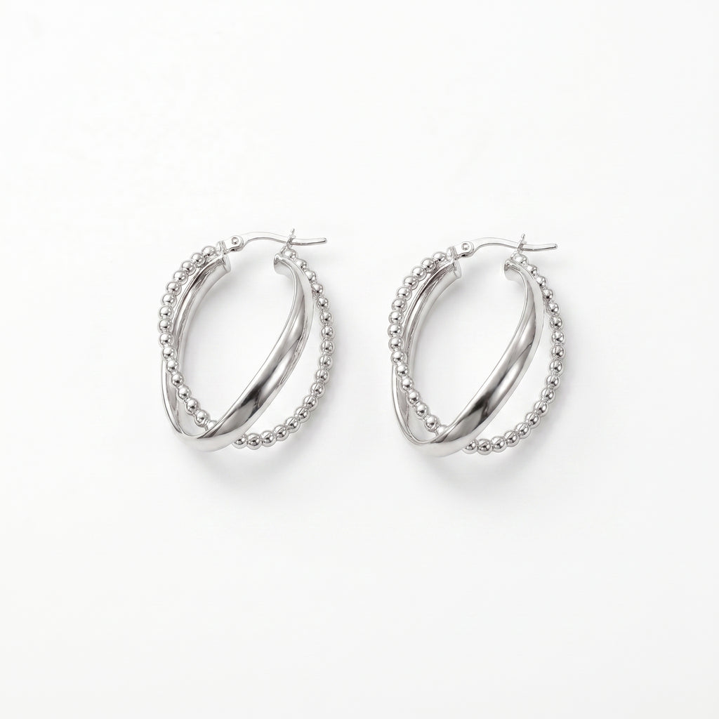 Beaded interlocked hoops