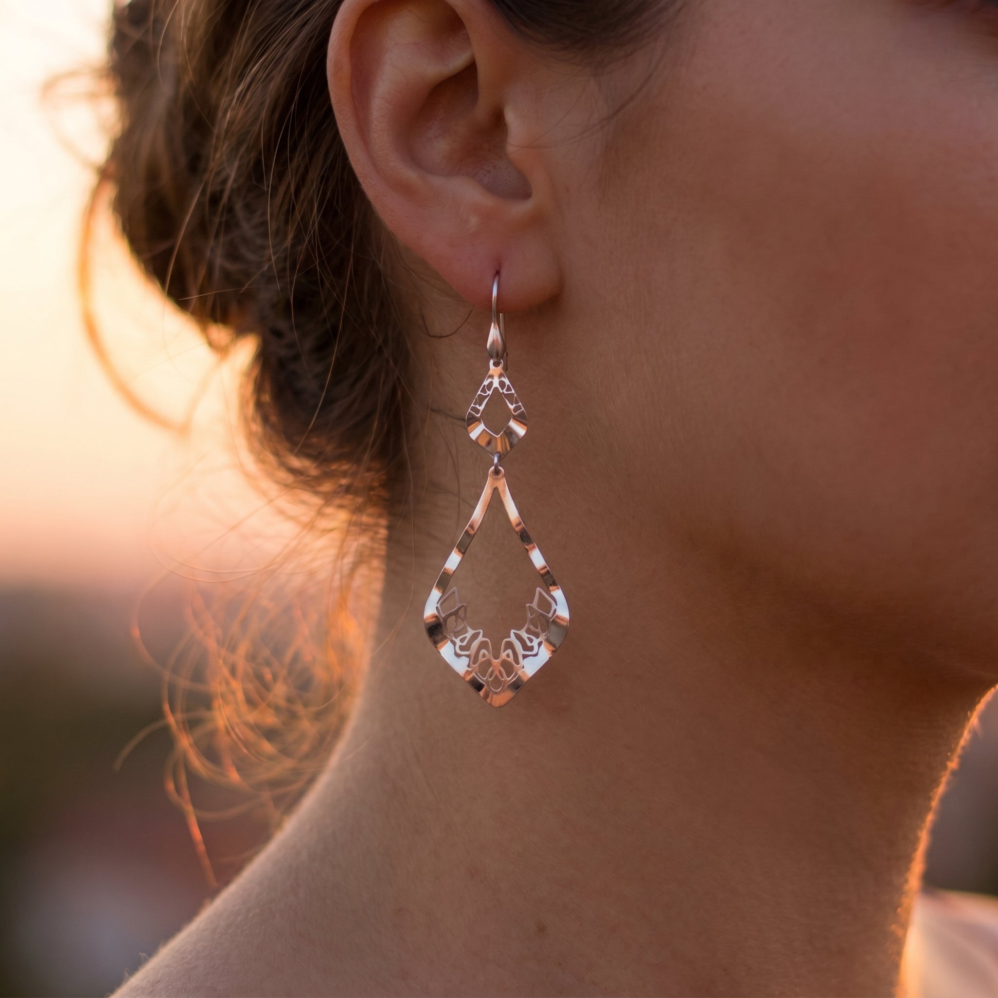 Ornate Marquise Filigree Dangles